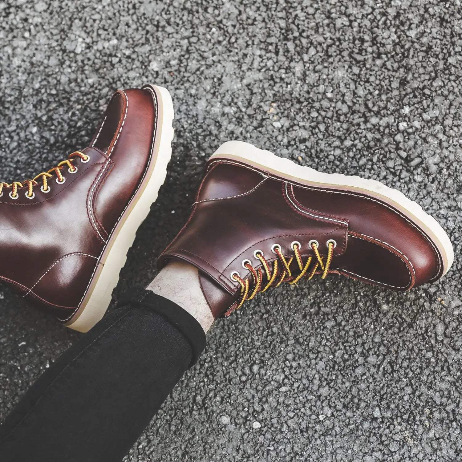 Men’s Retro Slip-On Flat Martin Workwear Boots