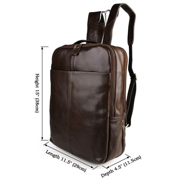 Top Layer Leather Computer Backpack