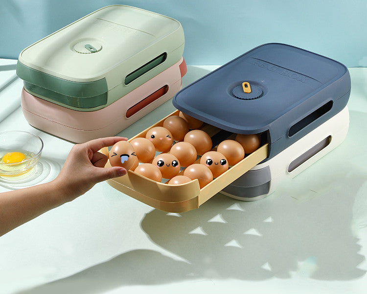 Rolling Egg Storage Box for Refrigerator Drawer