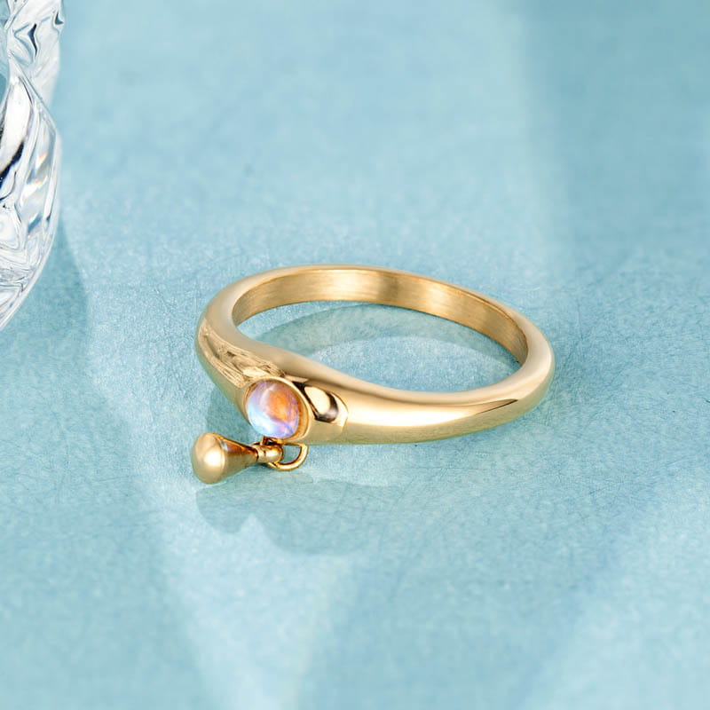 Three-Dimensional Minimalist Pearl Titanium Steel Ring