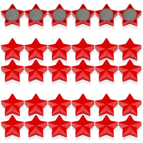 PYJLBX Fridge Magnets 30 Pcs Magnet Strong Magnets Refrigerator Magnets Small Magnets for Whiteboard Star Heavy Duty Magnets Cute Mini Magnets for Fridge Locker Kitchen Office Classroom (Red)