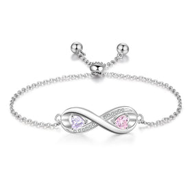 Personalized Engraved Name Bracelet with Birthstone