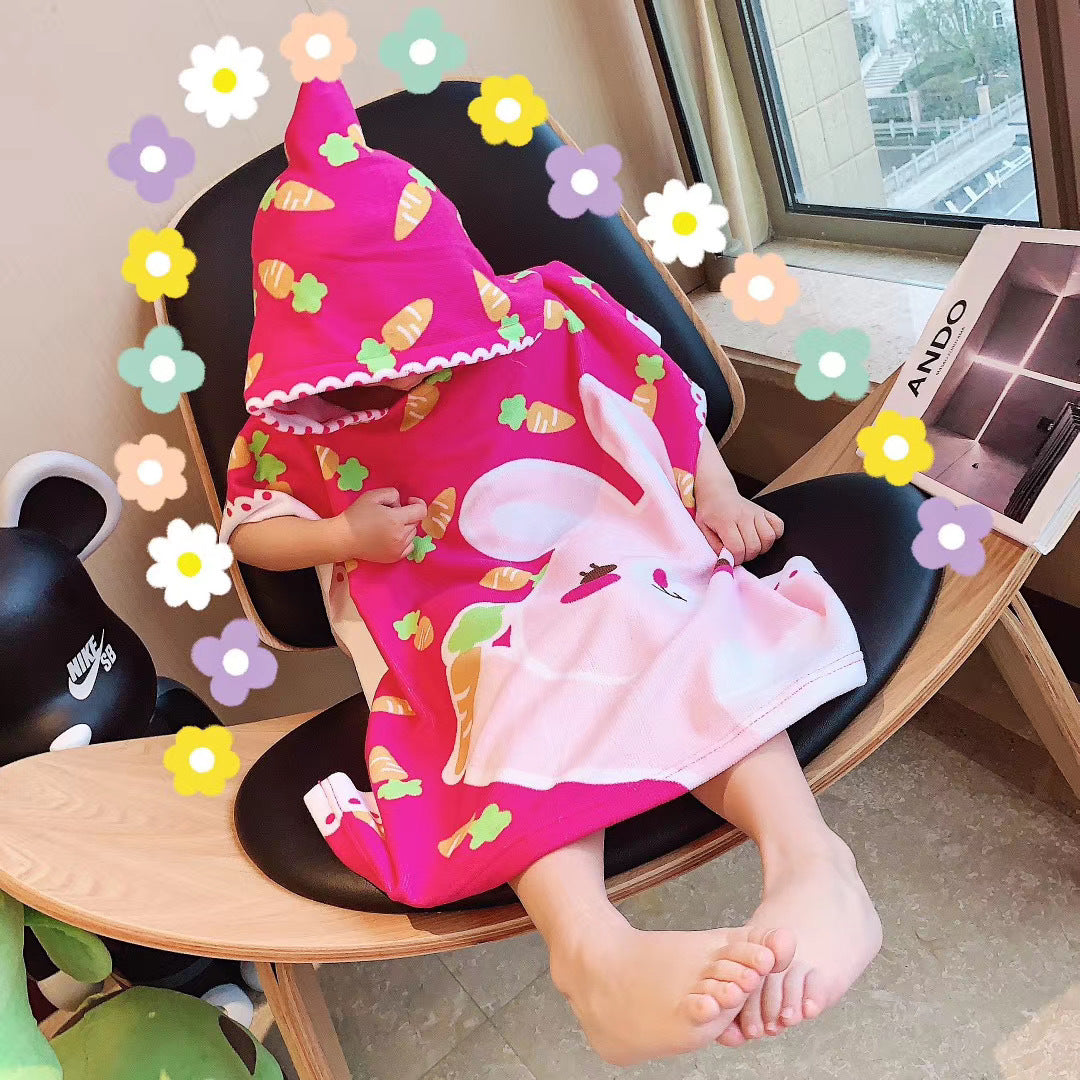 Children's Hooded Bathrobe with Soft, Absorbent Towel