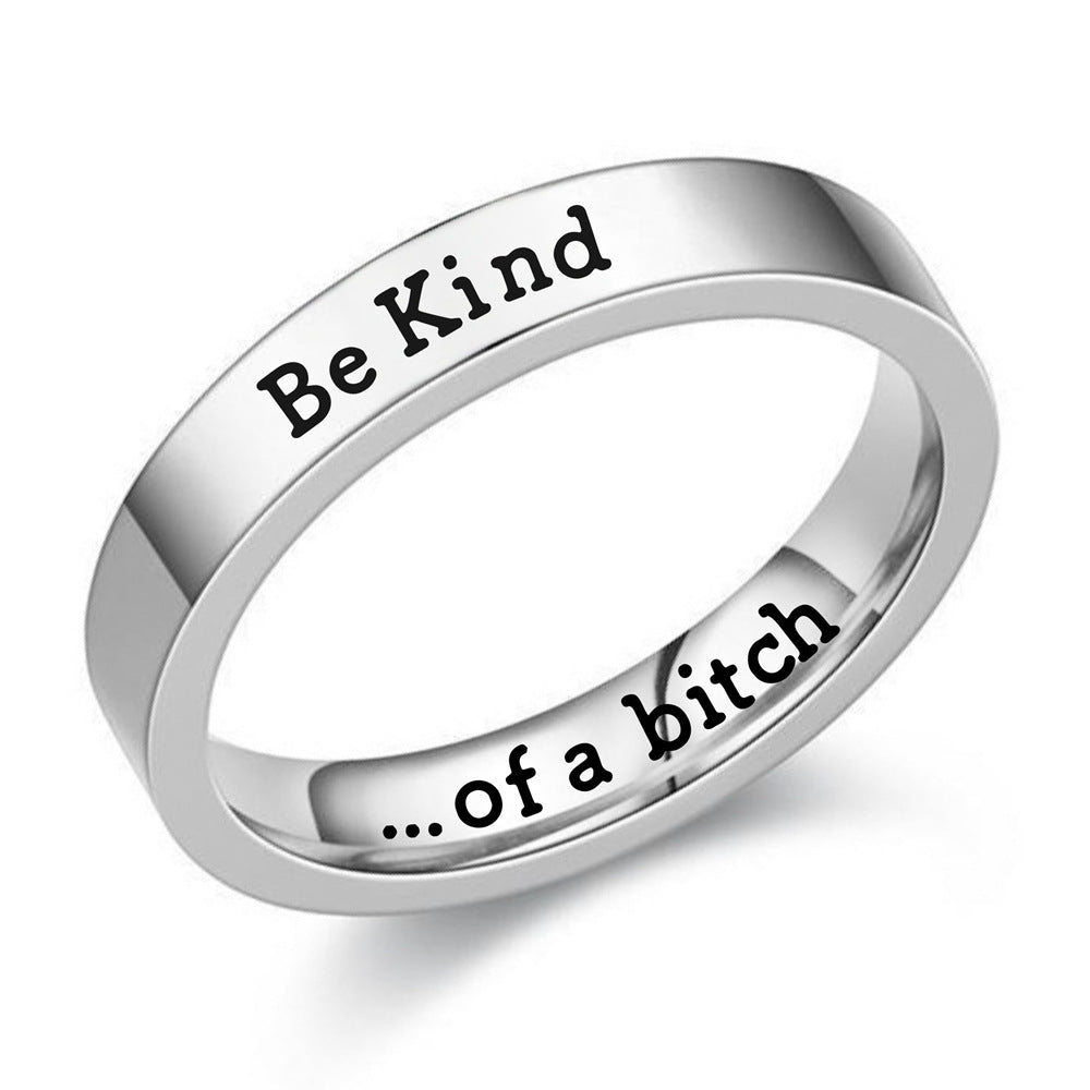 BeKind Titanium Steel Couple Ring - European & American Style
