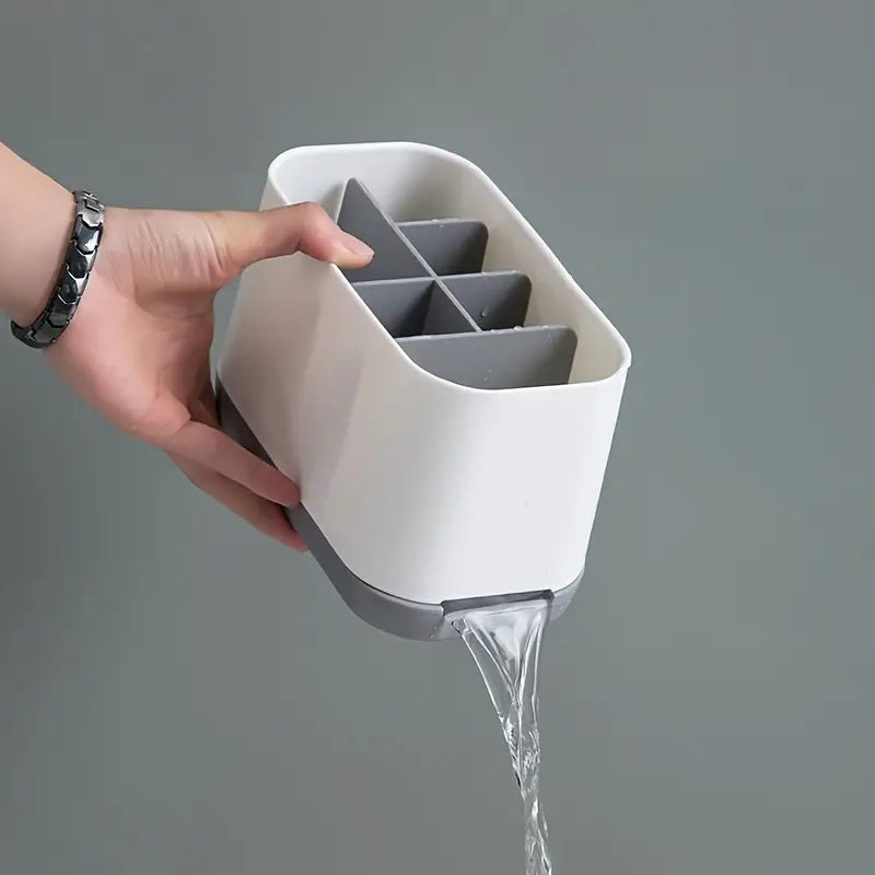Multi-Functional Toothbrush Holder and Storage Rack