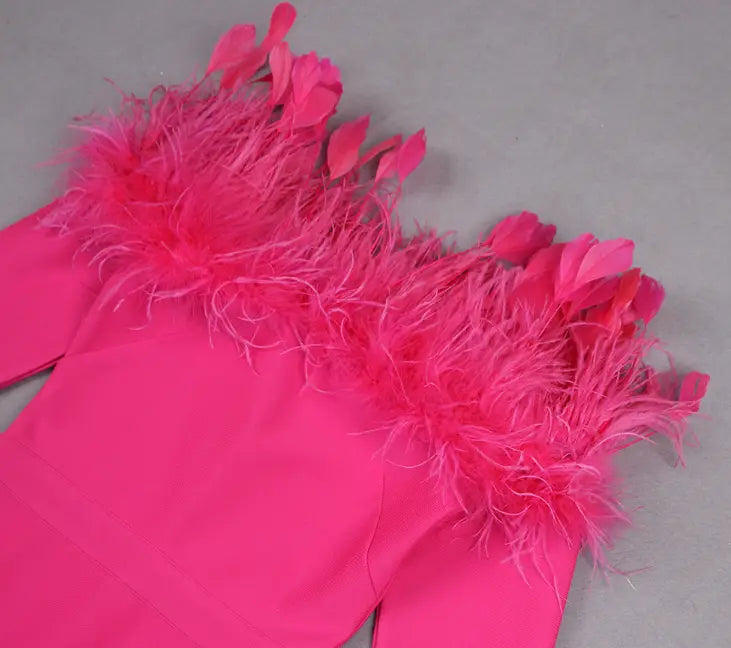 Feathery Off-the-Shoulder Dress Image 6