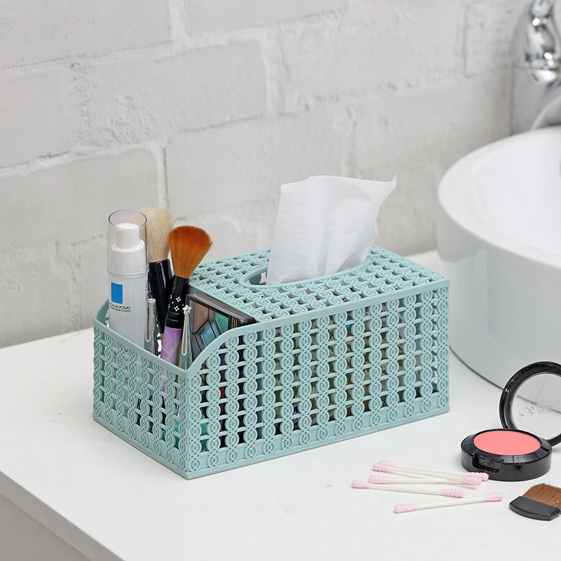 Minimalist Rattan-Style Tissue Box for Home Use