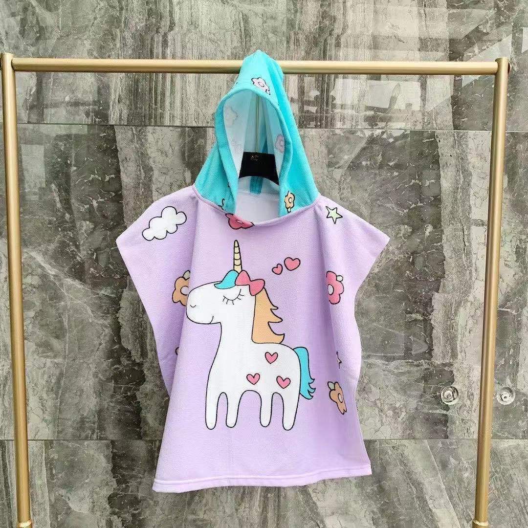Children's Hooded Bathrobe with Soft, Absorbent Towel