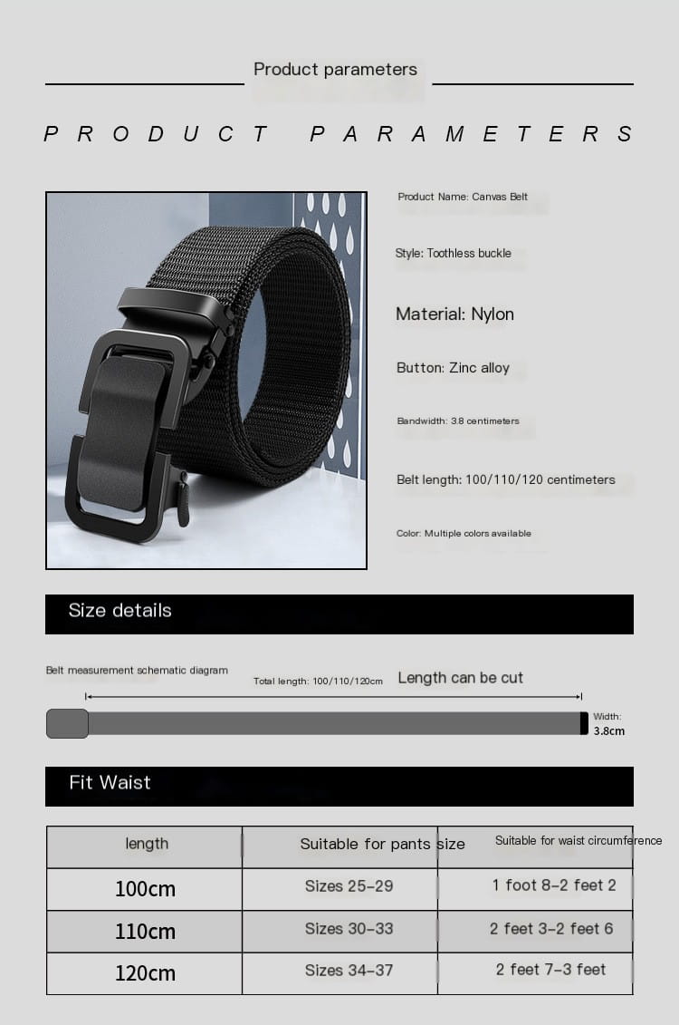 Men's Automatic Buckle Belt - Black