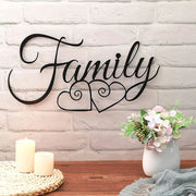 Metal Family Sign Wall Art for Home Decor (1pc)