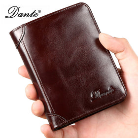 Men's Retro Anti-Theft Trifold Genuine Leather Wallet