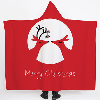 Unicorn Hooded Plush Blanket for Kids (Double Layer)