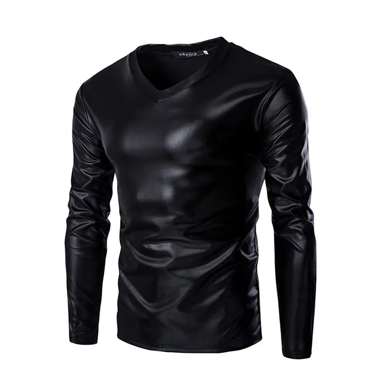 2017 Men's Slim Fit Long Sleeve V-Neck T-Shirt