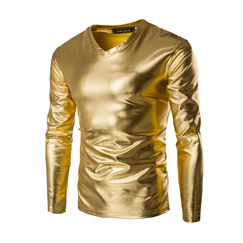 2017 Men's Slim Fit Long Sleeve V-Neck T-Shirt