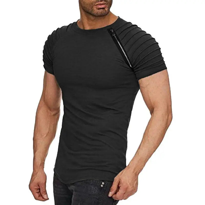 2019 Summer Men's Slim Fit Solid Color Short Sleeve T-Shirt