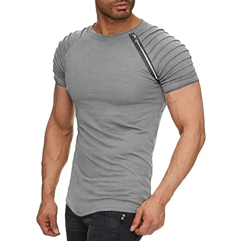 2019 Summer Men's Slim Fit Solid Color Short Sleeve T-Shirt