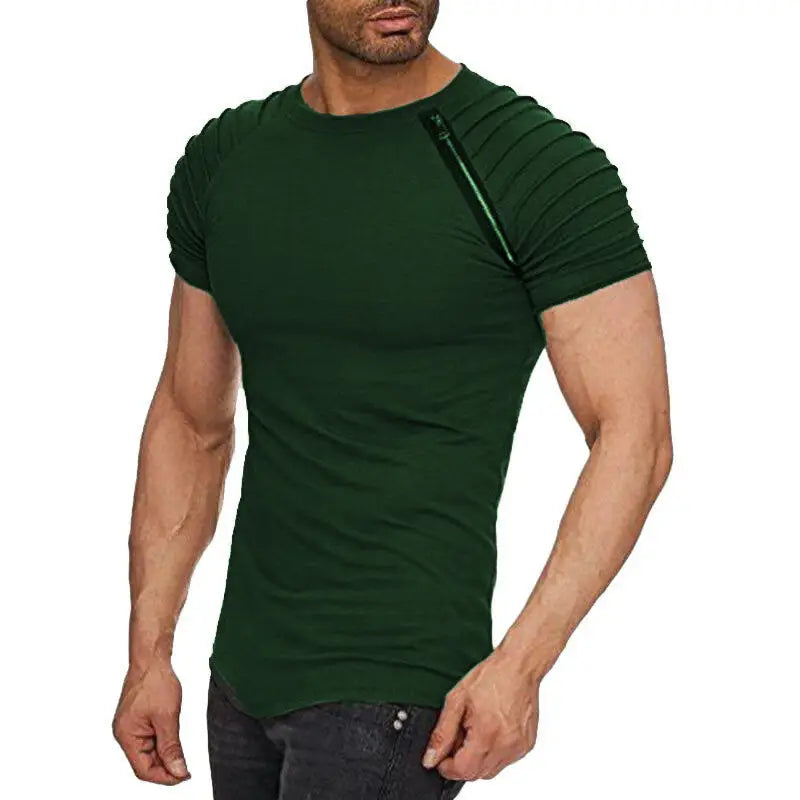 2019 Summer Men's Slim Fit Solid Color Short Sleeve T-Shirt