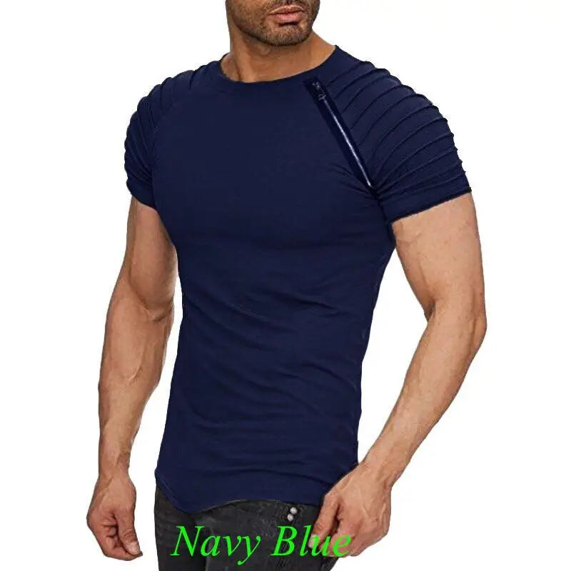 2019 Summer Men's Slim Fit Solid Color Short Sleeve T-Shirt
