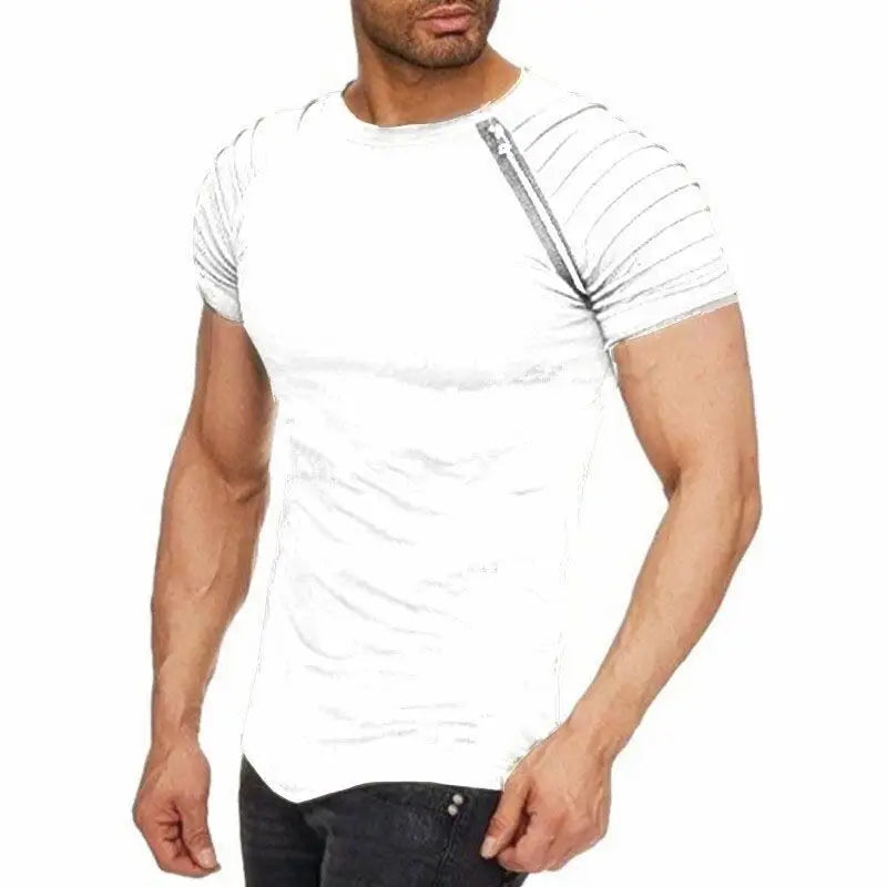 2019 Summer Men's Slim Fit Solid Color Short Sleeve T-Shirt