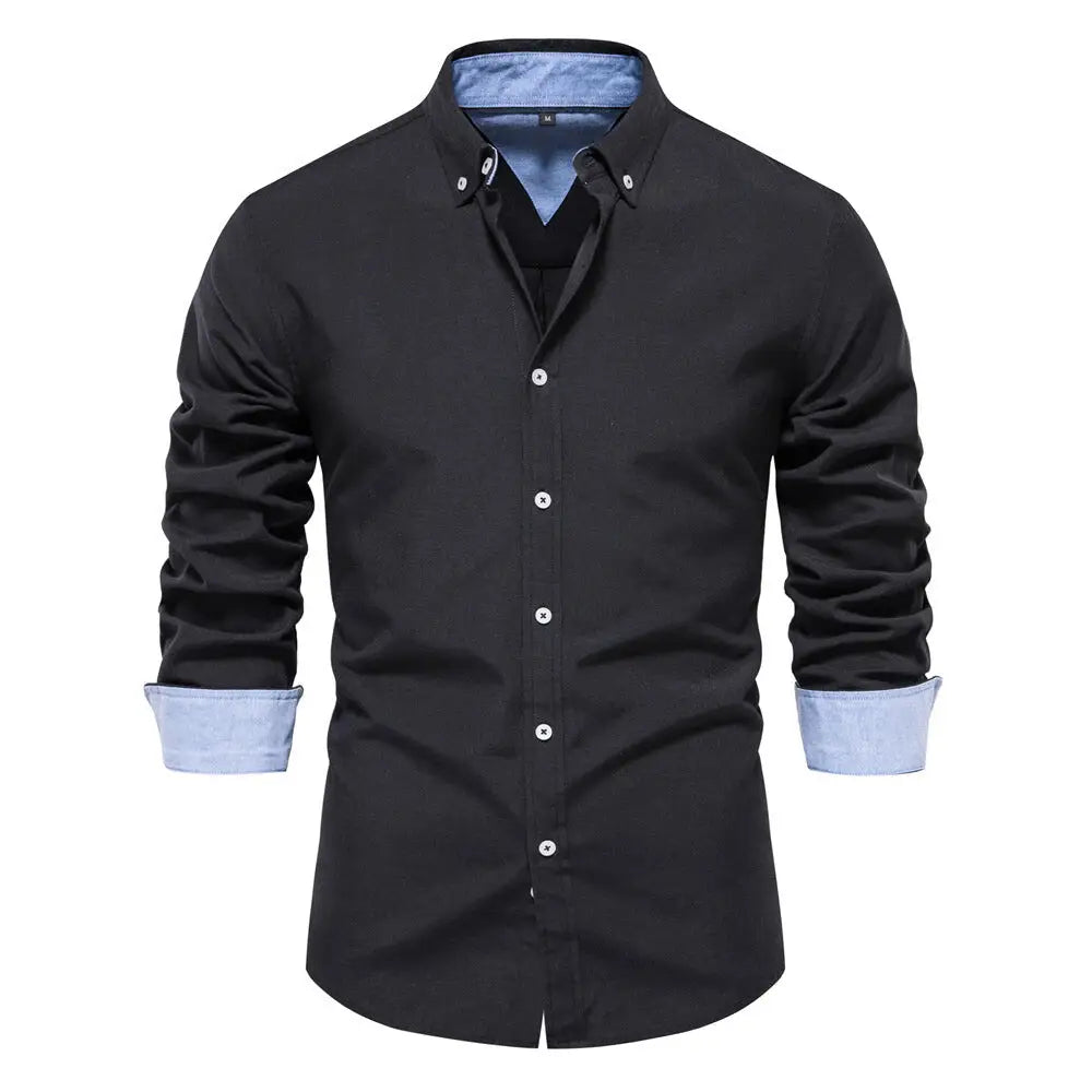 2023 Fall Men's Casual Slim-Fit Long Sleeve Shirt
