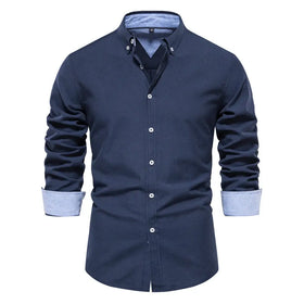 2023 Fall Men's Casual Slim-Fit Long Sleeve Shirt