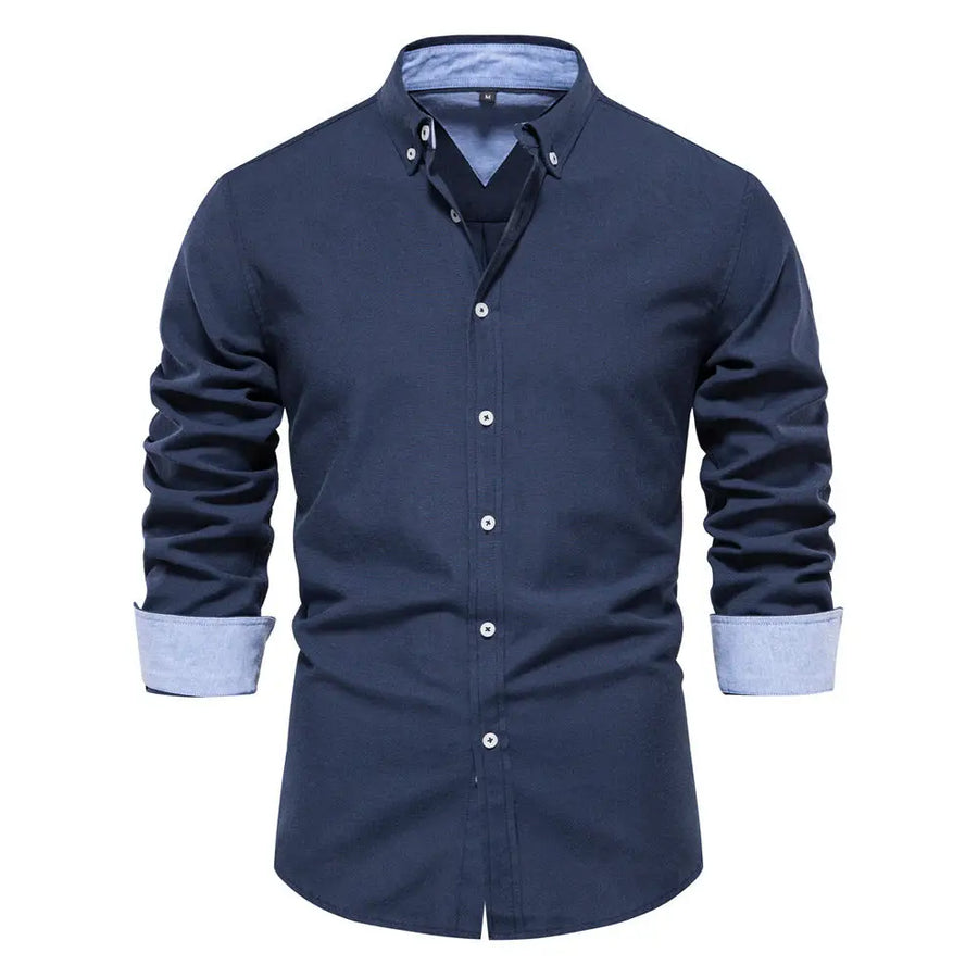 2023 Fall Men's Casual Slim-Fit Long Sleeve Shirt