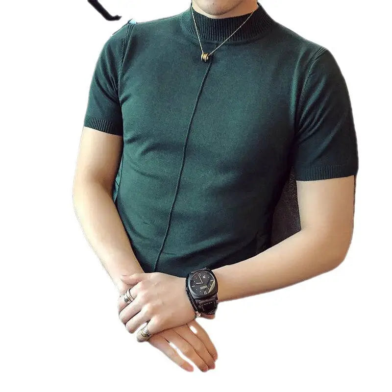 2023 Men's Slim Fit Knit Short Sleeve T-Shirt