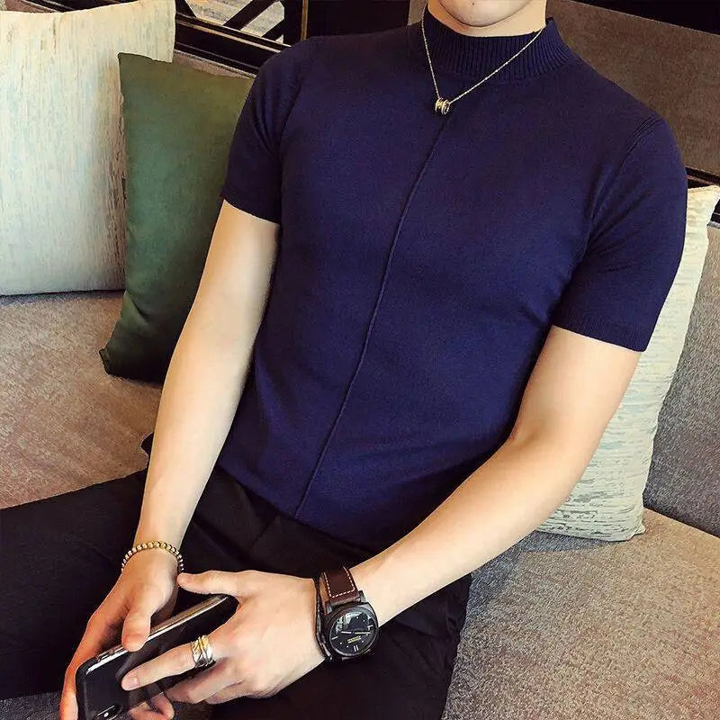 2023 Men's Slim Fit Knit Short Sleeve T-Shirt