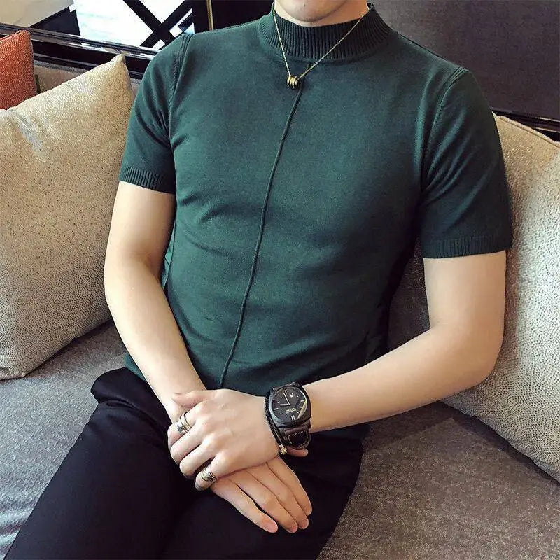 2023 Men's Slim Fit Knit Short Sleeve T-Shirt
