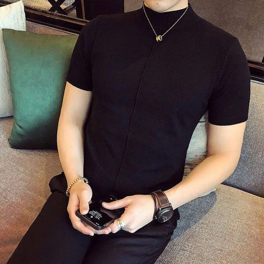 2023 Men's Slim Fit Knit Short Sleeve T-Shirt