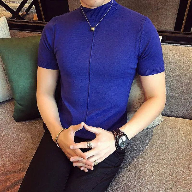 2023 Men's Slim Fit Knit Short Sleeve T-Shirt