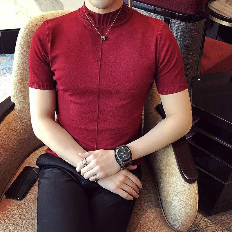 2023 Men's Slim Fit Knit Short Sleeve T-Shirt