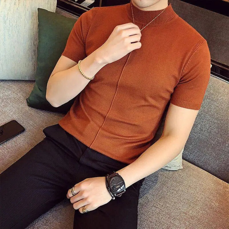 2023 Men's Slim Fit Knit Short Sleeve T-Shirt