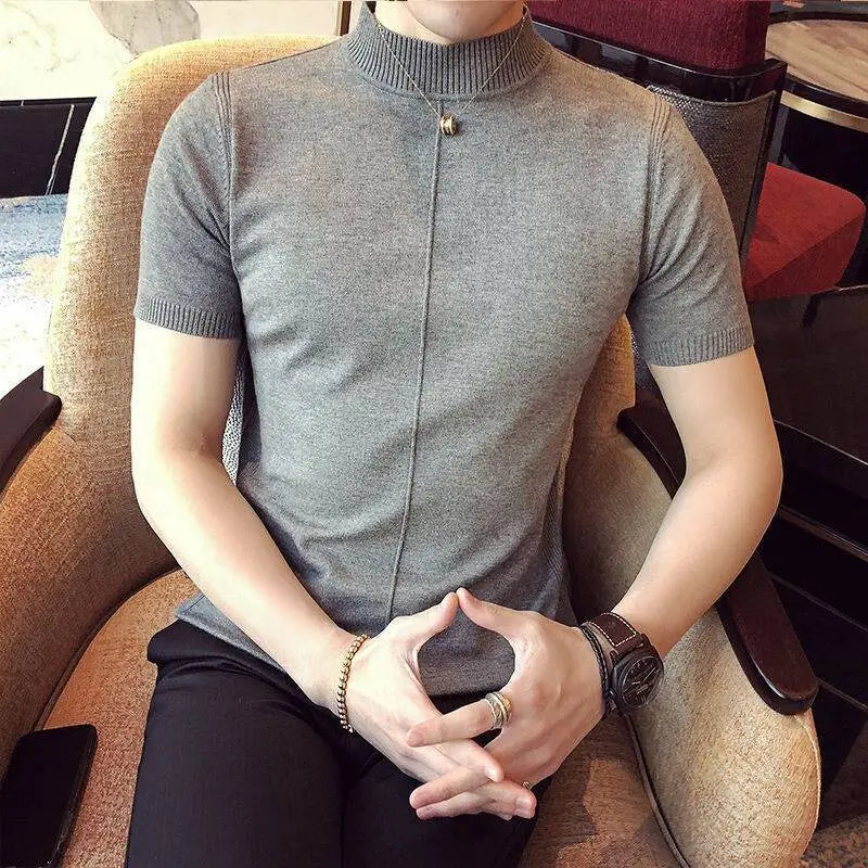 2023 Men's Slim Fit Knit Short Sleeve T-Shirt