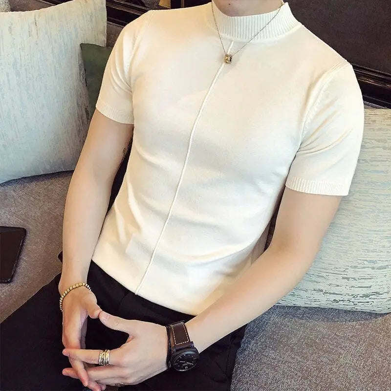 2023 Men's Slim Fit Knit Short Sleeve T-Shirt