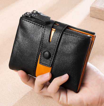RFID Anti-Theft Leather Wallet - Vintage Men's Coin Purse