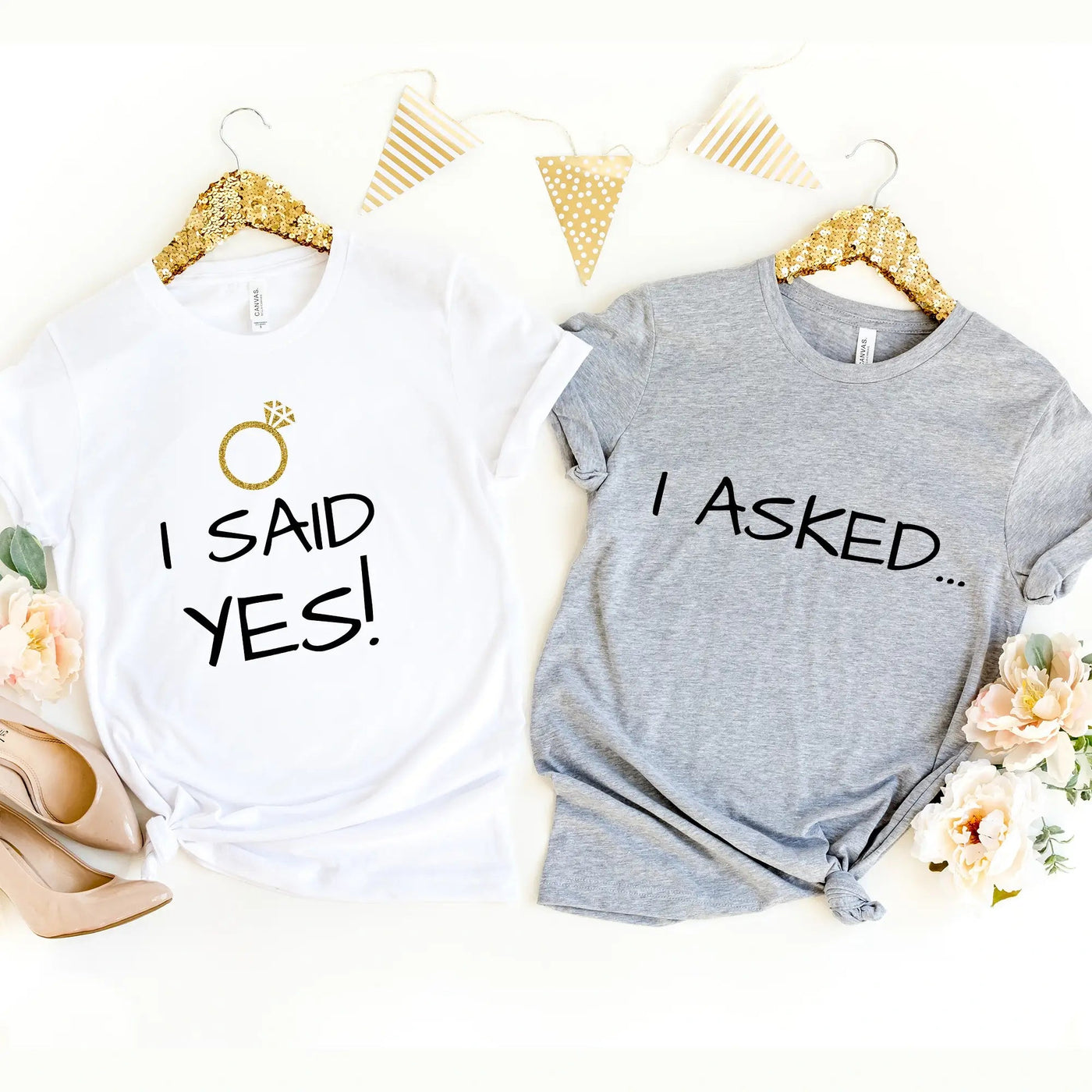 I Said Yes Couples Engagement – DTF Transfer Set