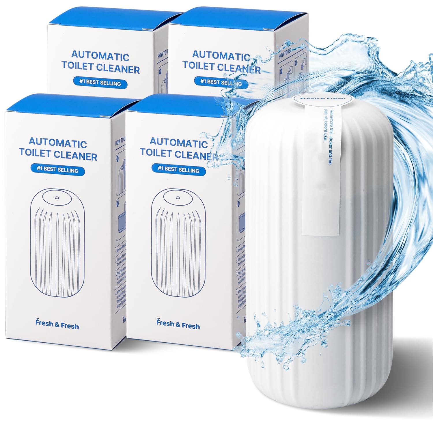 Fresh & Fresh Automatic Toilet Bowl Cleaners - 4 Bottles(UPTO 2500 FLUSHES/Bottle) Commercial and Residential Toilet Cleaner 3-4 MONTH Lasting Toilet Bowl Cleaner Bottle