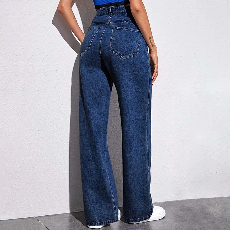 High-Waist Wide-Leg Retro Jeans