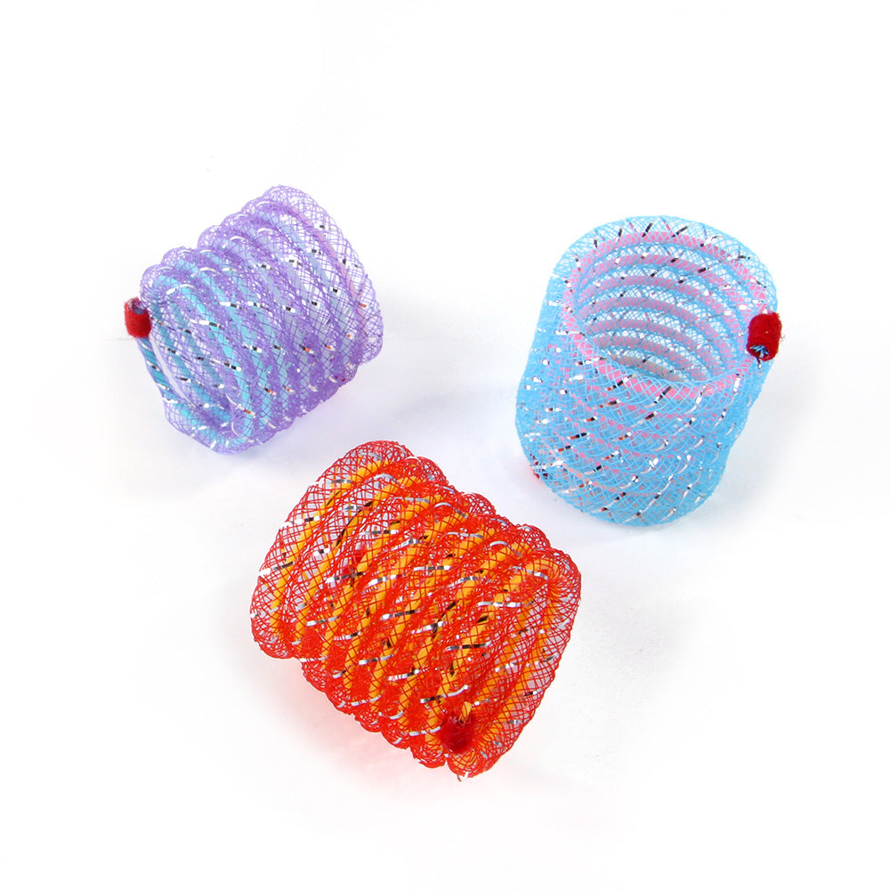 Colorful Interactive Spring Hose Toy for Cats