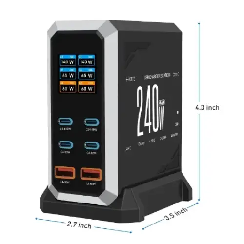 240W Multi-Port USB Fast Charger