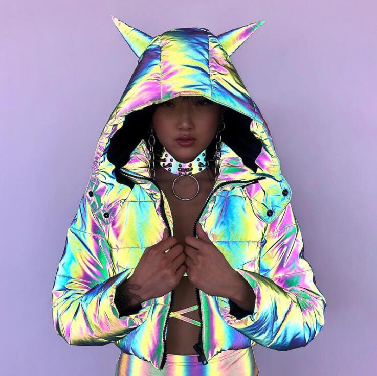 Reflective Jacket, Warm Coat, Women's Cotton Padded Jacket