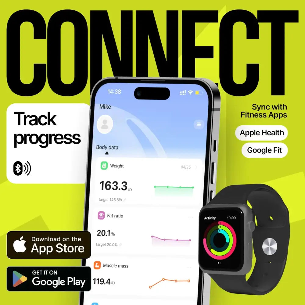 Black apple watch with a circular display showing colorful activity rings and a silver digital crown.