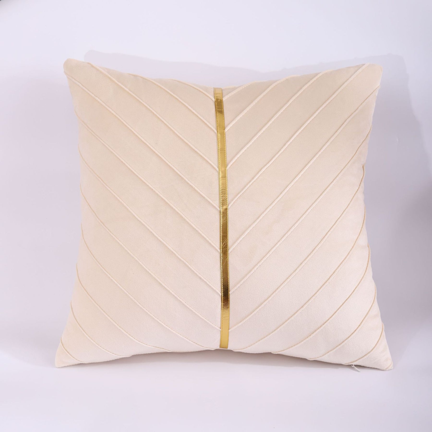Decorative Gold Leather Throw Pillow Covers 18x18 (Set of 2)