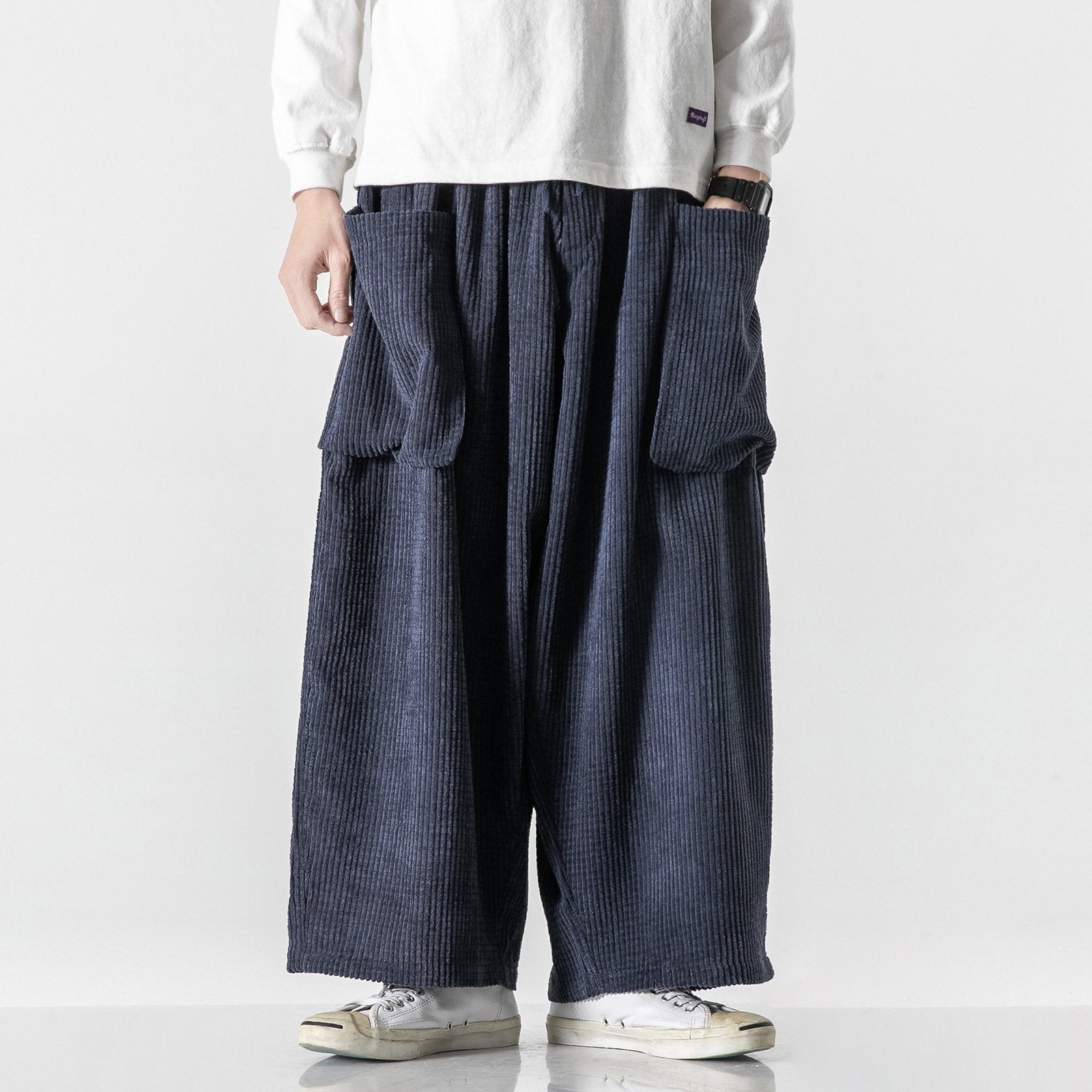 Men's Loose Fit Wide Leg Corduroy Pants