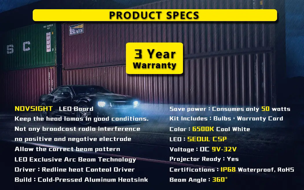 Car LED Headlights H4 - Front Lamps
