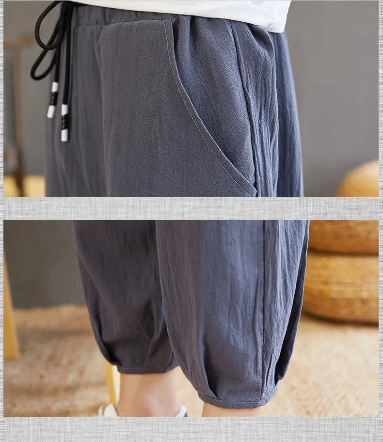 Men's Chinese Style Wide-leg Pants