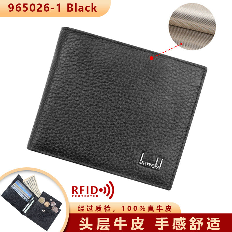 Men's RFID Wallet - Anti-Theft Coin Purse, Large Capacity
