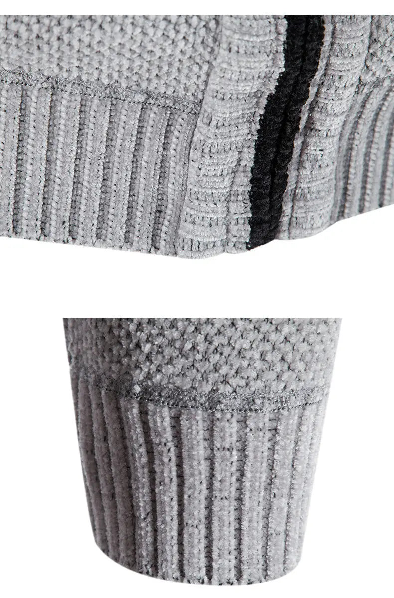 Men’s Fleece Lined Knitwear Jacket for Autumn Winter