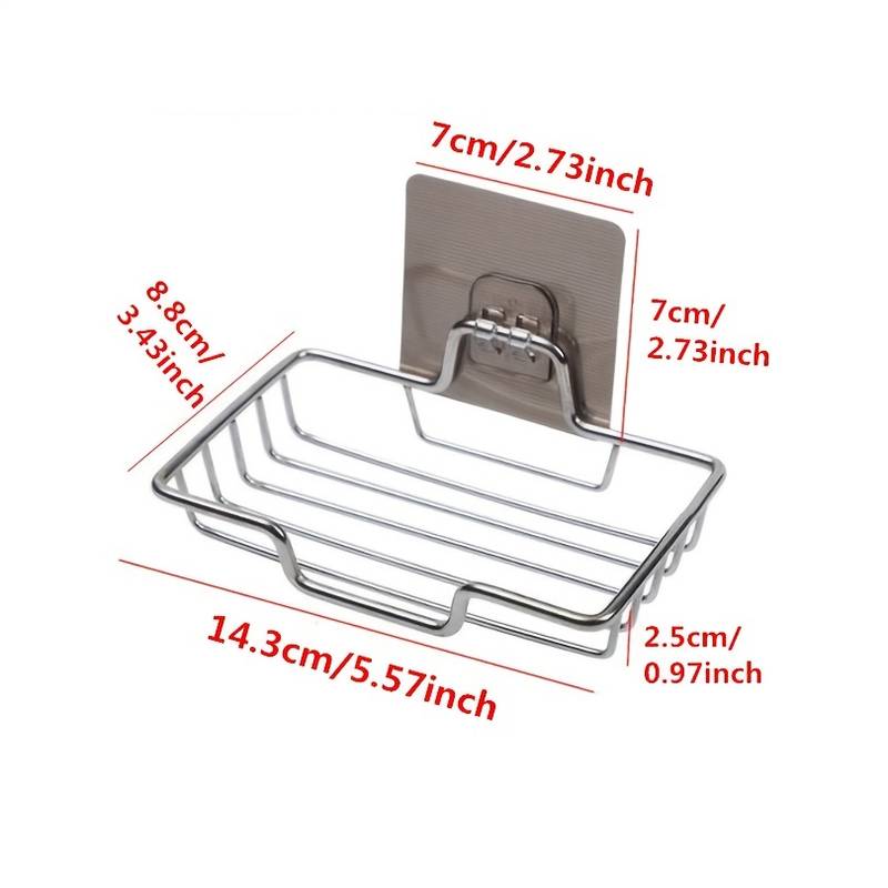 Wall Mounted Soap Storage Rack with Adhesive Holder